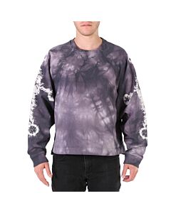 Acne Studios Men's Dusty Purple Tie Dye Cotton Sweatshirt