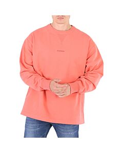 Acne Studios Salmon Pink Logo-Print Cotton Sweatshirt