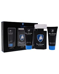 Acqua by Tonino Lamborghini for Men - 3 Pc Gift Set 4.2oz EDT Spray, 3.4oz Shower Gel, 3.4oz After Shave Balm