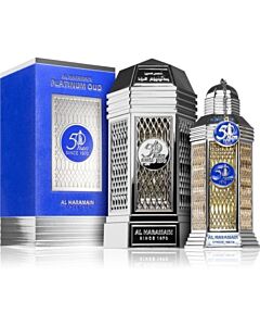 Al Haramain Unisex 50 Years Platinum Oud EDP Spray 3.4 oz Fragrances 6291106812411