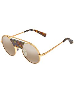 Alain Mikli 47 mm Shiny Gold Chevron Brown Sunglasses