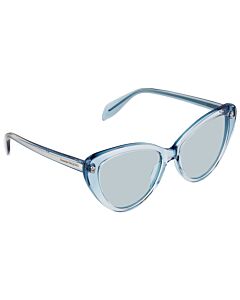 Alexander McQueen 56 mm Light Blue Sunglasses