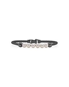 ALOR Black Cable Bracelet with Freshwater Pearls