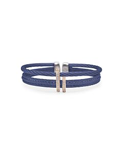 ALOR Blueberry Cable Double Arch Over Twist Cuff with 18K Rose Gold & Diamonds