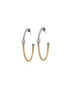ALOR Grey & Yellow Colorblock Hoop Earrings