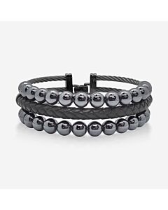 Alor Stainless Steel Hematite Bangle Bracelet 04-22-BK23-33