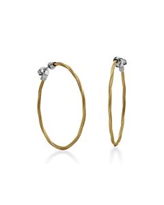 ALOR Yellow Cable 1.5? Hoop Earrings with 18kt White Gold
