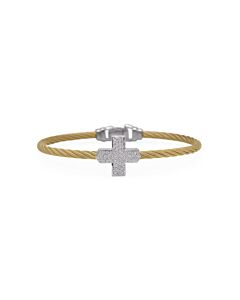 ALOR Yellow Cable Taking Shapes Cross Bracelet with 18K Gold & Diamonds