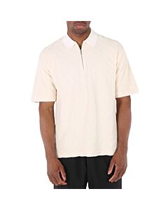 Ambush Men's White Asparagus Monogram Half Zip Polo Shirt