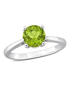 Amour 1 1/2ct TGW Peridot Solitaire Ring in Sterling Silver