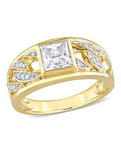 Amour 1 1/3 CT DEW Created Moissanite-White Fashion Ring 10k Yellow Gold