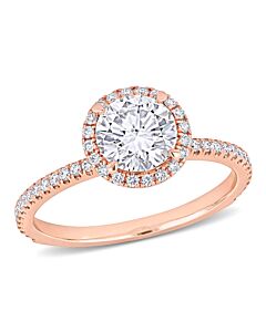 Amour 1 1/3 CT TW Diamond Halo Engagement Ring in 14k Rose gold