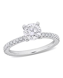 Amour 1 1/3 CT TW Diamond Solitaire Engagement Ring in 14k White Gold