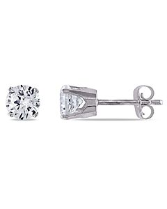 AMOUR Created White Sapphire Stud Earrings In 10K White Gold