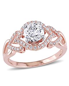 Amour 1 1/5 CT TW Diamond Open Heart Engagement Ring in 14k Rose Gold