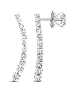AMOUR 1 1/6 CT TDW Diamond Graduated Drop Earrings In 14K White Gold