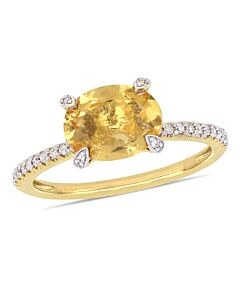 Amour 1/10 CT Diamond TW And 1 5/8 CT TGW Citrine Fashion Ring 10k Yellow Gold JMS005334