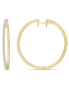 AMOUR 1/2 CT TW Diamond Hoop Earrings In 10K Yellow Gold