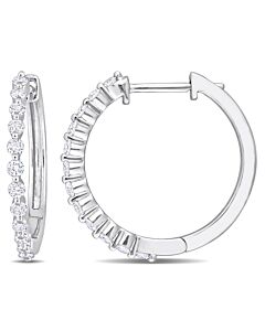 AMOUR 1/2 CT TW Diamond Hoop Earrings In Platinum
