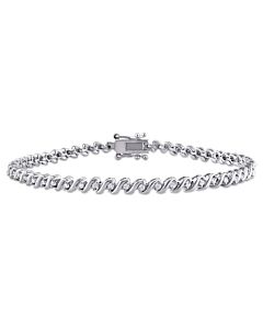 Amour 1/2 CT TW Diamond S-Shape Tennis Bracelet in Sterling Silver JMS003294