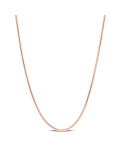 AMOUR 1.2mm Snake Chain Necklace In Rose Plated Sterling Silver, 18 In