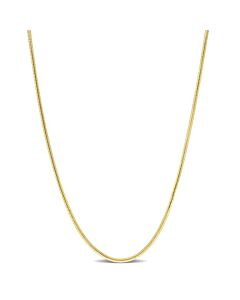 AMOUR 1.2mm Snake Chain Necklace In Yellow Plated Sterling Silver, 18 In