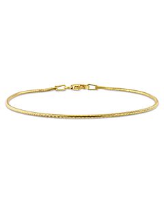 Amour 1.2mm Snake Chain Bracelet in 18k Yellow Gold Plated Sterling Silver