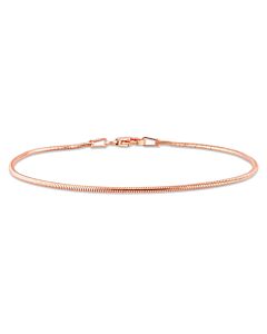 AMOUR 1.2mm Snake Chain Bracelet In Rose Plated Sterling Silver, 7.5 In