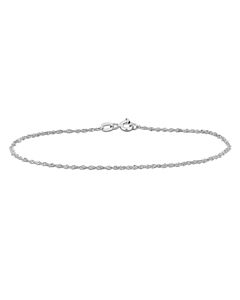 Amour 1.2mm Sparkling Singapore Bracelet in 14k White Gold - 7.5 in