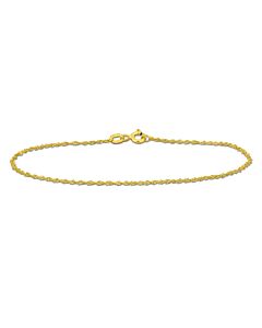 Amour 1.2mm Sparkling Singapore Bracelet in 14k Yellow Gold - 7.5 in