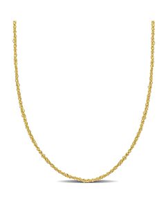 Amour 1.2mm Sparkling Singapore Chain Necklace in 14k Yellow Gold- 18