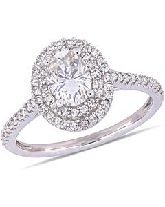 Amour 1/3 CT Diamond TW And 1 CT TGW Created Moissanite-White Fashion Ring 14k White Gold JMS005315