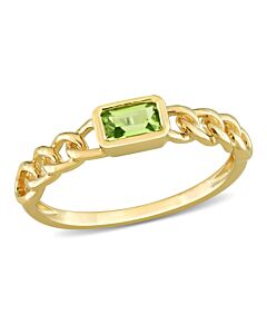 Amour 1/3 CT TGW Peridot Link Ring in 14k Yellow Gold