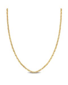Amour 1.3mm Sparkling Singapore Chain Necklace in 10k Yellow Gold - 18 in
