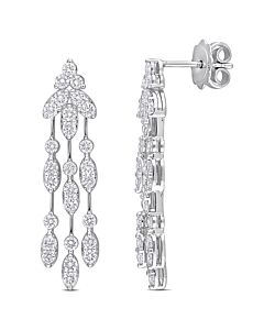 AMOUR 1 4/5 CT TDW Diamond Chandelier Earrings In 14K White Gold
