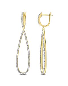 AMOUR 1/4 CT TW Diamond Dangle Earrings In 10K Yellow Gold