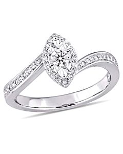 Amour 1/4 CT TW Diamond Halo Twist Ring in Sterling Silver