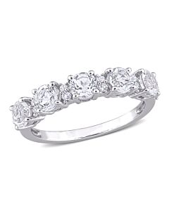 Amour 1 5/5 CT TGW White Topaz Semi Eternity Ring in Sterling Silver