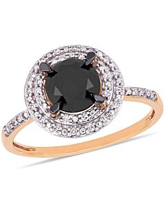 Amour 1.59 CT Black and White Diamond TW Fashion Ring 14k Pink Gold JMS005397