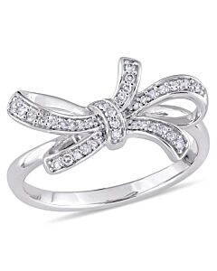 Amour 1/6 CT TW Diamond Double Knot 10K White Gold Ring