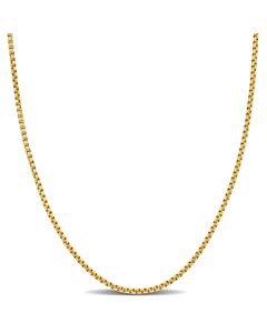 Amour 1.6mm Hollow Round Box Chain Necklace in 10k Yellow Gold - 16 in