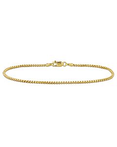 Amour 1.6mm Hollow Round Box Link Bracelet in 10k Yellow Gold -9 in