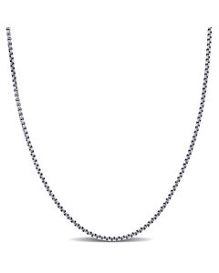 Amour 1.6mm Hollow Round Box Link Chain Necklace in 10k White Gold - 18 in