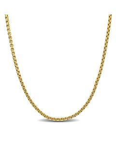 Amour 1.6mm Hollow Round Box Link Chain Necklace in 14k Yellow Gold - 18 in