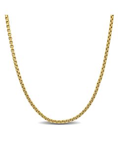 Amour 1.6mm Hollow Round Box Link Chain Necklace in 14k Yellow Gold - 20 in