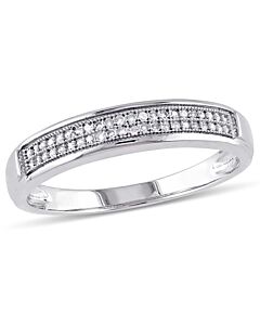 Amour 1/8 CT Diamond 10K White Gold Wedding Ring