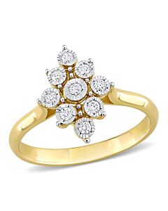 Amour 1/8 CT TDW Diamond Bezel Set Ring in 14k Two-Tone Yellow and White Gold