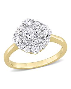 Amour 1 CT DEW Created Moissanite-White Fashion Ring 10k Yellow Gold