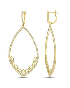 AMOUR 1 CT TDW Diamond Cuff Earrings In 14K Yellow Gold