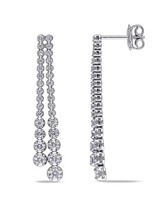 AMOUR 1 CT Diamond TW Post Earrings in 18k White Gold